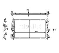 MAHLE Radiateur du moteur Module de Refroidisement boîte de vitesses manuelle Largeur de filet 388mm Longueur de filet 680mm Profondeur de filet 26mm pour OPEL Zafira C Tourer (P12) CR 1697 000S