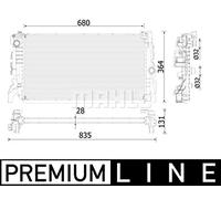 MAHLE Radiateur du moteur Module de Refroidisement Largeur de filet 364mm Longueur de filet 680mm Profondeur de filet 28mm Compatible avec BMW X1 F48 CR 2323 000P