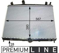 MAHLE Radiateur du moteur Module de Refroidisement Largeur de filet 380mm Longueur de filet 567mm Profondeur de filet 28mm Compatible avec PEUGEOT 407 Berline 6D CR 2113 000P