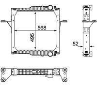 MAHLE Radiateur du moteur Module de Refroidisement Largeur de filet 495mm Longueur de filet 568mm Profondeur de filet 52mm Compatible avec RENAULT TRUCKS Midlum CR 820 000P