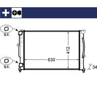 MAHLE Radiateur Eau Compatible Pour Audi A4 A6 VW Passat Variant 8D2 B5 4B C5