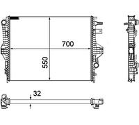 MAHLE Radiateur, refroidissement du moteur CR1184000P Compatible avec: PORSCHE CAYENNE, VW TOUAREG, TOUAREG