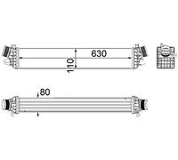 MAHLE Refroidisseur d'air de suralimentation CI258000P Compatible avec: ALFA ROMEO GIULIETTA