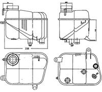 MAHLE Vase d'expansion liquide de refroidissement Vase d'Expansion CRT 120 000S sans couvercle