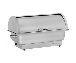 Mahlzeit Chafing Dish Chauffe-plat électrique en acier inoxydable avec GN 1/1 | 9 litres | Jusqu'à 80 °C | Chauffe-plats avec couvercle enroulable | Récipient de maintien au chaud pour buffet et