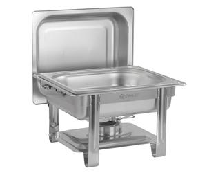 Mahlzeit Chafing Dish - Chauffe-plat en acier inoxydable - 4 l - Avec support de couvercle - Récipient de maintien au chaud - Réchaud Bain Marie - Dishes pour buffet, restauration, gastronomie et fête