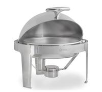 Mahlzeit Chafing Dish en acier inoxydable avec couvercle enroulable 6 l | Chauffe-plat rond, récipient chauffant, réchaud Bain Marie | Récipient de maintien au chaud, pour buffet, restauration