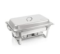Mahlzeit Chafing Dish | Récipients d'eau chaude en acier inoxydable | Chauffe-plats | Rechaud pour restauration, buffets et fêtes (Nancy (1x1/2 + 2x1/4 GN-Bac)) Argenté