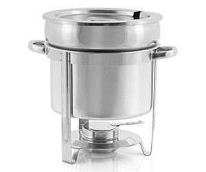 Mahlzeit Chafing Dish Rond en Acier Inoxydable 10 litres | Chauffe-Plats Récipient de Chaleur Chauffe-Soupe Bain Marie Marmite à Soupe Chafing Dishes pour Buffet Catering Buffet Gastro et fête