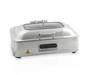 Mahlzeit Chauffe-buffet avec écran de 9,5 l - Chauffe-plats électrique en acier inoxydable - 600 W - Chafing Dish avec couvercle et régulateur de température - Plaque de maintien au chaud pour