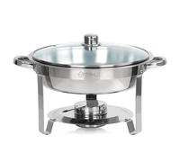 Mahlzeit Chauffe-plat, rond, en acier inoxydable, 4 litres, pour buffet, restauration, gastronomie et fête, récipient GN
