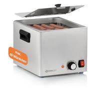 Mahlzeit Chauffe-saucisses électrique en Acier Inoxydable - 29,5 x 34,5 x 24 cm - Chauffe-Saucisse - Gastro - 220-240 V - 1200 W - Réchauffeur à Saucisse - Chauffe-Saucisse - Hot Dog