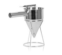 Mahlzeit Cuillère à pâte en acier inoxydable - Sortie Ø 8 mm - Avec ouverture de sortie, robinet d'arrêt et armature, Distributeur de pâte à boulanger, Entonnoir à pâte, distributeur de sauce