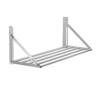 Mahlzeit Edelstahl Wandregal, 100 x 30 cm, Étagère suspendue pliable au design pratique de la barre
