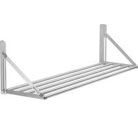 Mahlzeit Edelstahl Wandregal, 120 x 30 cm, Etagère pliante à suspendre au design pratique en forme de barre