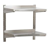 Mahlzeit Étagère Murale en Acier Inoxydable | 60 x 35 cm | 2 étagères | étagère Murale, étagère Plateau Cuisine, Cuisine gastronomique