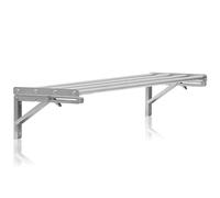 Mahlzeit Étagère murale en acier inoxydable - Design tringle - 120 x 30 cm - Étagère de cuisine pliable - Argenté - Étagère murale en acier inoxydable - Étagère murale pour cuisine, étagère murale