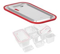 Mahlzeit GN Couvercle de récipient avec bord en silicone pour GN 1/1 | Couvercle de récipient gastronomique en acier inoxydable | Couvercle de récipient gastronomique | Protection du récipient