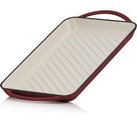Mahlzeit Grillplatte | 39,5 x 22 x 3,5 cm | Dark Cherry | Émaillé avec deux poignées, nervuré