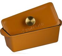 Mahlzeit Gusseisen Bräter mit Deckel emailliert, 3 Liter, Sunny Orange, Schmotopf, Bratentopf