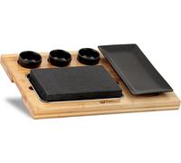 Mahlzeit Lavastein Set (7-pièces) | Set avec pierre chaude, coupes à dips et assiette