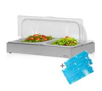 Mahlzeit Plateau de service réfrigérant | 54 x 34 x 24,5 cm | 2 plaques de refroidissement GN 1/2 avec capot | Système de bac isotherme avec bloc de refroidissement | Plaque de conservation, capot de