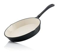 Mahlzeit Poêle à frire en fonte émaillée, diamètre : 24 cm, Blue Berry - Avec deux becs verseurs - Poêle à frire en fonte émaillée