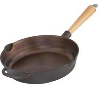 Mahlzeit Poêle en fonte polie Ø 27 cm, poêle à frire avec deux becs verseurs, poêle en fonte, poêle à griller