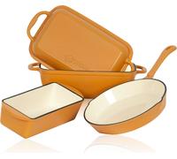 Mahlzeit Set de 3 pièces en fonte | Ø 24 cm, 1,6 litre, 4,8 litres | Sunny Orange | Set de cuisson, set de casseroles