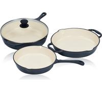 Mahlzeit Set de 3 poêles, Ø 24cm, Ø 29,5cm, Ø 29cm, Blue Berry, Poêle à frire en fonte
