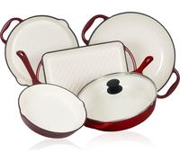 Mahlzeit Set de 5 poêles, Dark Cherry, avec poêles à griller, plaque de gril et poêle à paella