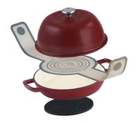 Mahlzeit Set de boîtes à pain en fonte émaillée | 6,4 l | Dark Cherry | Moule à pain avec écharpe à pain et soucoupe | Set de cuisson à pain, casserole en fonte, moule à pain, moule à pain avec