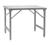 Mahlzeit Table en Acier Inoxydable 100 x 70 x 80 cm | Pliable | Table de préparation en Acier Inoxydable