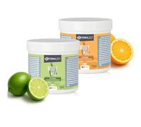 Mahlzeit Woody Wax Kit d'entretien du bois en cire d'abeille pour planches à découper, 2 x 250 ml, parfum citron vert + parfum d'orange, 100 % naturel, cire pour planches à découper, ustensiles de