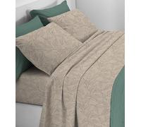 Mahome Parure de lit en flanelle 100 % coton avec traitement anti-balles - Parure de lit en coton doux artisanaux de haute qualité, fabriquée en Italie (Céline Beige, français)