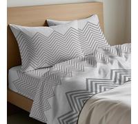 Mahome Parure de lit simple 100 % pur coton italien doux, drap plat 150 x 300 cm, drap-housse avec coins 90 x 200 + hauteur 25 cm, 1 taie d'oreiller 50 x 80 cm, fabriquée en Italie