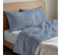 Mahome Parure de lit simple 100 % pur coton italien doux, drap plat 150 x 300 cm, drap-housse avec coins 90 x 200 + hauteur 25 cm, 1 taie d'oreiller 50 x 80 cm, fabriquée en Italie
