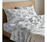 Mahome Parure de lit une place et demie, 100 % pur coton italien doux, drap de dessus 180 x 300 cm, drap-housse avec coins 120 x 200 + hauteur 25 cm, 1 taie d'oreiller 50 x 80 cm, fabriquée en Italie