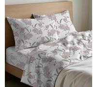 Mahome Parure de lit une place et demie, 100 % pur coton italien doux, drap de dessus 180 x 300 cm, drap-housse avec coins 120 x 200 + hauteur 25 cm, 1 taie d'oreiller 50 x 80 cm, fabriquée en Italie