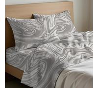 Mahome Parure de lit une place et demie, 100 % pur coton italien doux, drap de dessus 180 x 300 cm, drap-housse avec coins 120 x 200 + hauteur 25 cm, 1 taie d'oreiller 50 x 80 cm, fabriquée en Italie