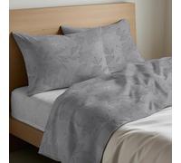 Mahome Parure de lit une place et demie, 100 % pur coton italien doux, drap de dessus 180 x 300 cm, drap-housse avec coins 120 x 200 + hauteur 25 cm, 1 taie d'oreiller 50 x 80 cm, fabriquée en Italie