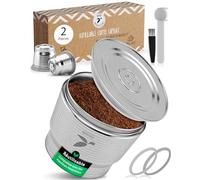 mahona Capsule Rechargeable Compatible Nespresso Inox | Dosette café réutilisable zéro déchet, acier inoxydable durable, remplissage facile, avec cuillère doseuse et joint