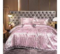 MAHPKYZ Drap Housse 140x190 X 30 Cm Microfibre,Housse De Couette,FêTe des MèRes,Ensembles King Size Stripes Kingsize avec 2 Taies d'oreiller Fermeture à GlissièRe pour Lit Simple Brossé
