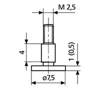 Mahr Helios Preisser Insert de mesure à disque 7,5x1,0mm Quantité:1