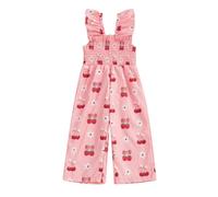 MAHUAOYIXI Combinaison d'été pour bébé fille - Combinaison pour nouveau-né fille - Sans manches - Bretelles spaghetti - Imprimé fraise - Pantalon porte-jarretelles pour petites filles, rose, 18-24