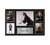 MAHWER Poster dédicacé d'Emma Watson, Harry Potter, Hermione Granger sur toile, décoration murale pour salon, chambre à coucher, style sans cadre, 20 x 30 cm