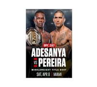 MAHWER Poster sur toile UFC 287 Alex Pereira contre Israël Adesanya 2 2023 - Décoration pour chambre à coucher, bureau, chambre - Sans cadre - 30 x 45 cm