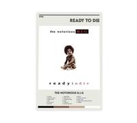MAHWER The Notorious B.I.G. - Ready To Die - Poster d'album de musique rétro sur toile - Décoration murale pour salon, chambre à coucher, sans cadre - 30 x 45 cm