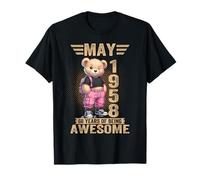Mai 1958 Ours en Peluche pour 68e Anniversaire 68 Ans T-Shirt