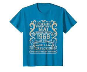 Mai 1968 - 57 Ans Anniversaire Cadeau Vintage 1968 T-Shirt